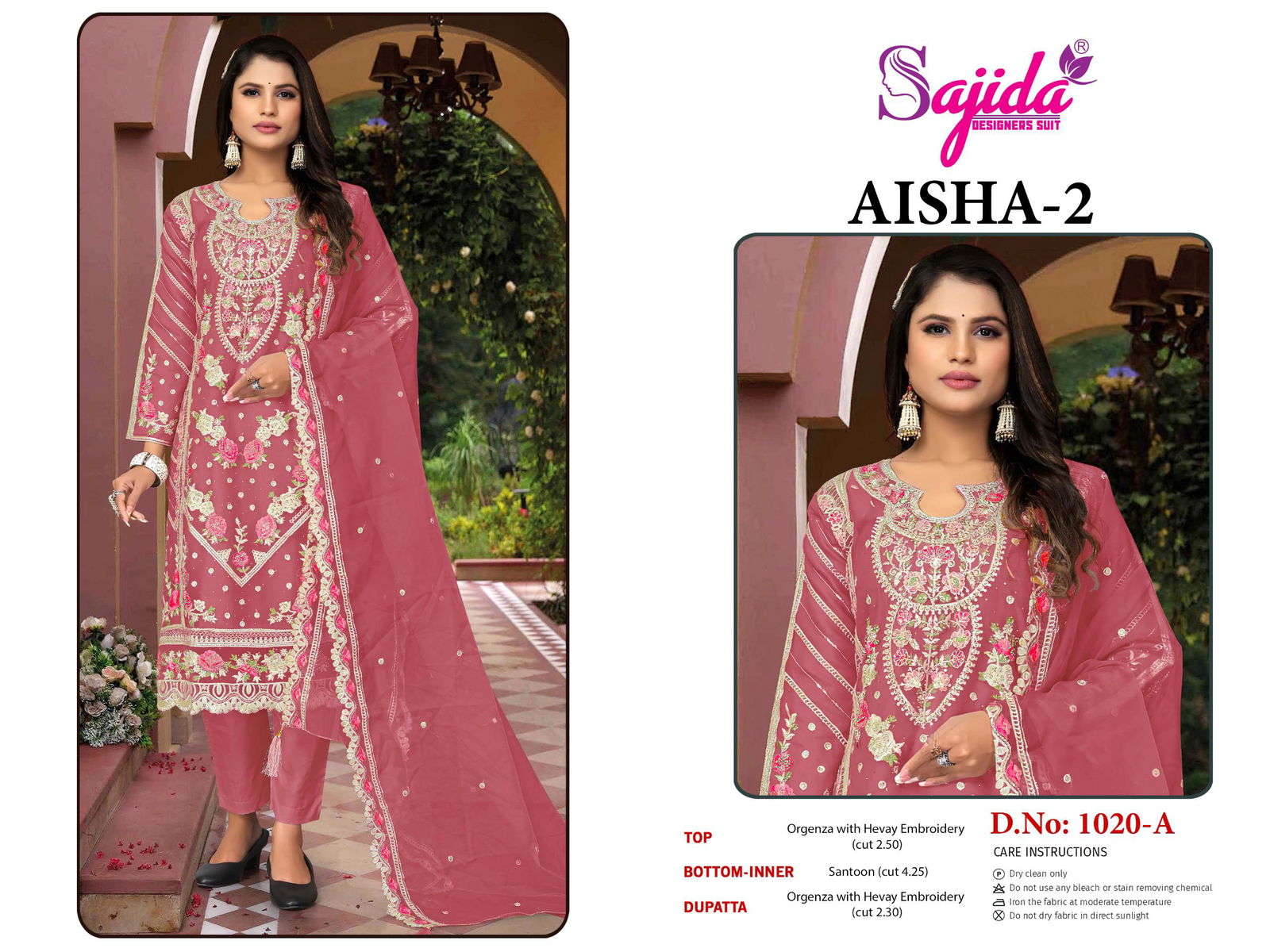 Aisha Vol 2 By Sajida Organza Embroidery Designer Salwar Suits Suppliers In India